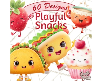 60 png, schattig eten clipart png, grillige drankjes pizza cupcake donut koffie ijs illustratie, afdrukbare cartoon illustraties