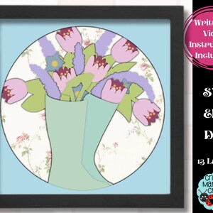 3D Spring Shadow Box Svg, Spring Flowers Shadowbox Svg, Flower Filled ...
