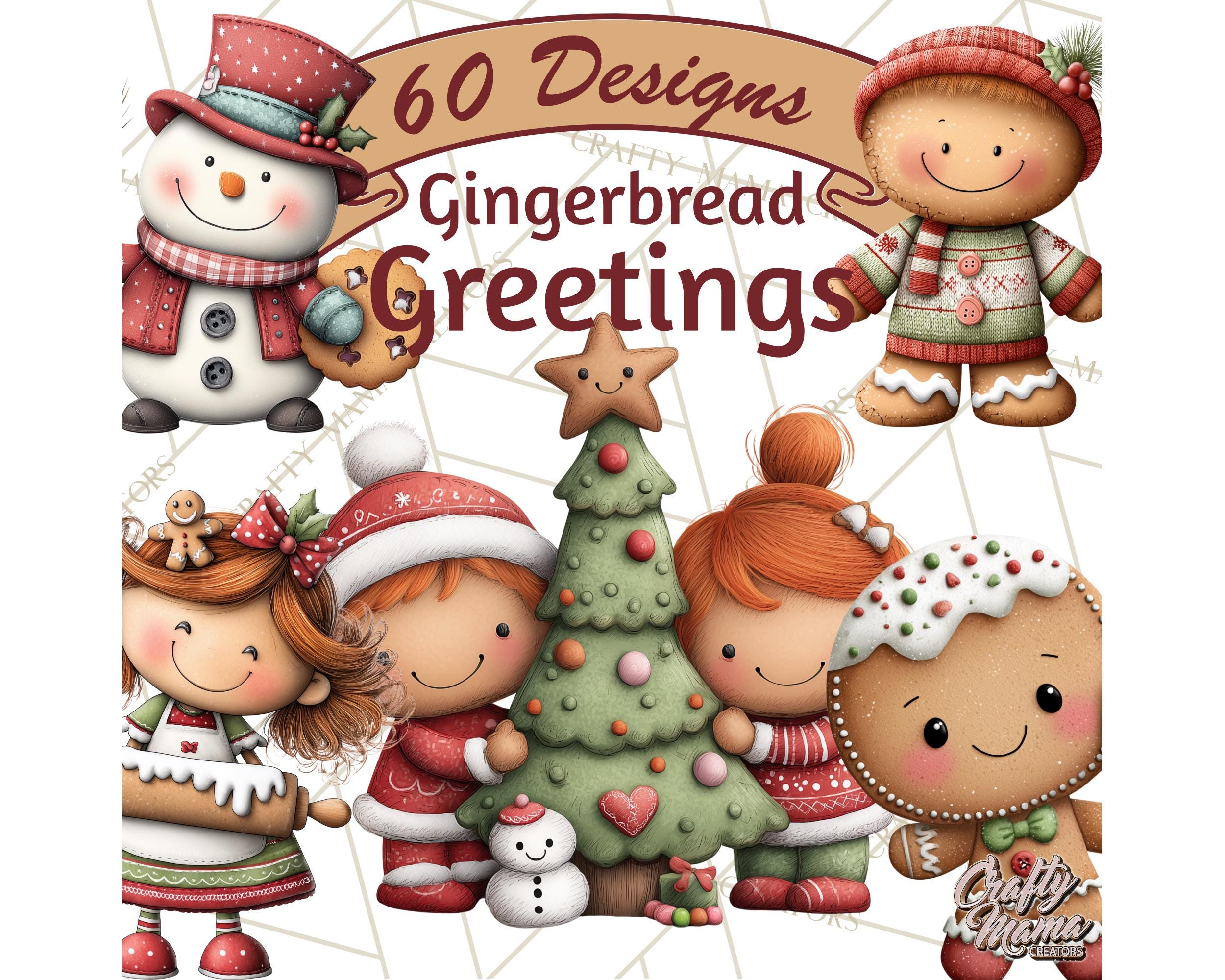 60 Png, Gingerbread People Clipart, Cute Christmas Cookie PNG, Holiday ...