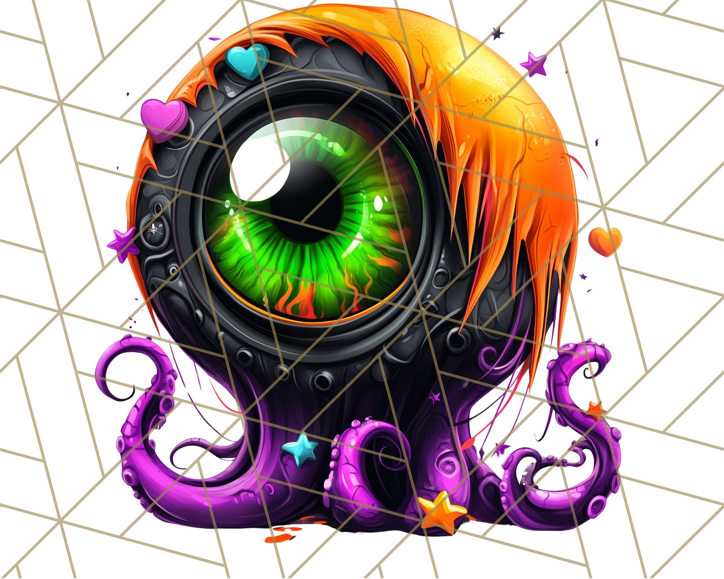 Spooky Halloween Eye PNG Clipart, Cute Eyeballs Clip Art, Glitter ...