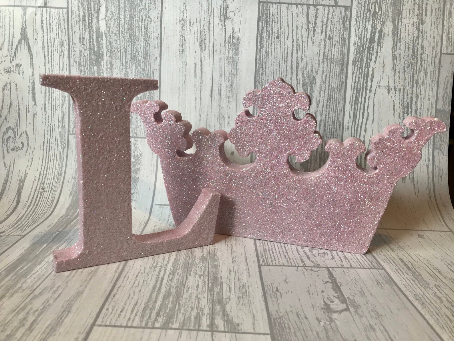 Freestanding Glittered Letter and Crown Set. Numbers and Symbols ...