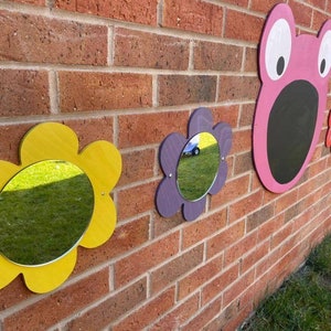 4 x Flower mirror ideal for children centres nursery schools handmade shatterproof acrylic mirror, sensory