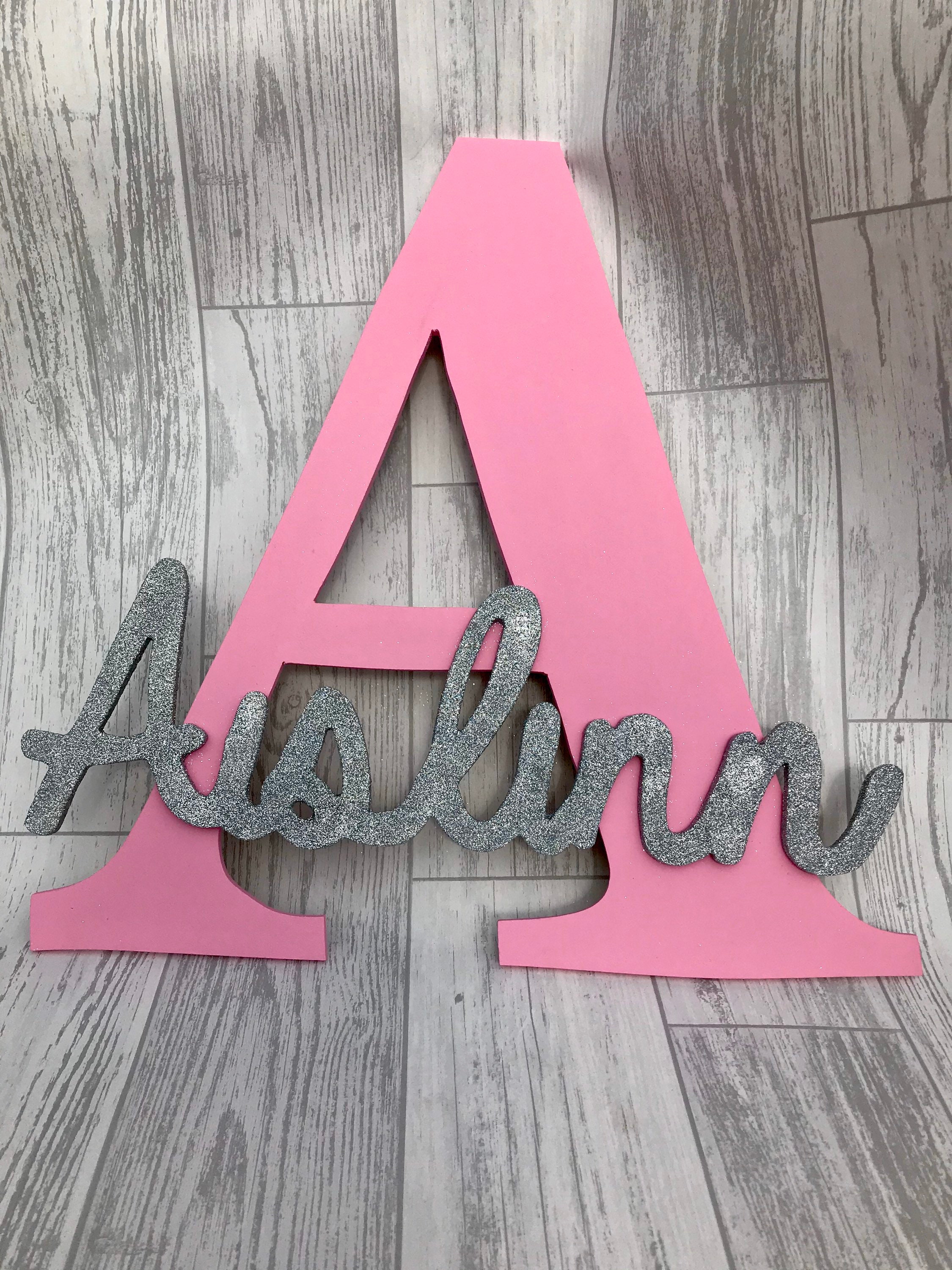 Personalised Letters 6mm MDF Painted With a Glittered Name Etsy