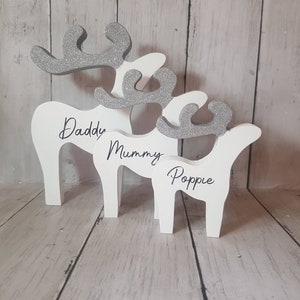 Freestanding reindeer family , Christmas decorations, various sizes, Xmas ornaments, personalised gifts image 1