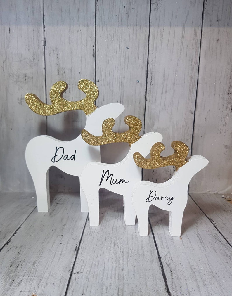 Freestanding reindeer family , Christmas decorations, various sizes, Xmas ornaments, personalised gifts image 4