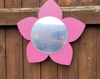 3 x Flower mirrors and 3 x flower chalkboards, ideal for children centres nursery schools handmade shatterproof acrylic mirror, sensory