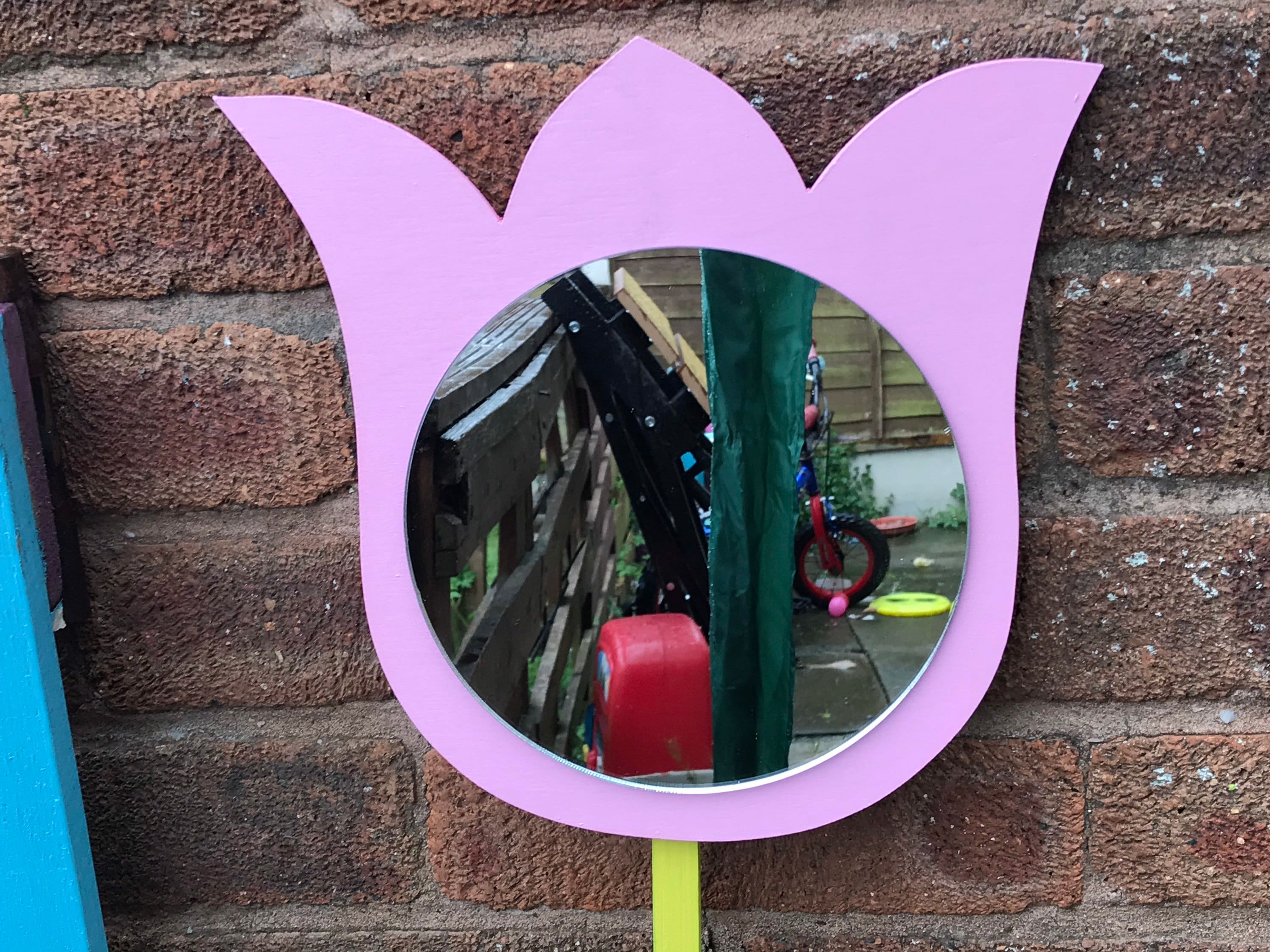 Tulip mirror ideal for children centres nursery schools handmade shatterproof acrylic mirror, sensory play  - no stem