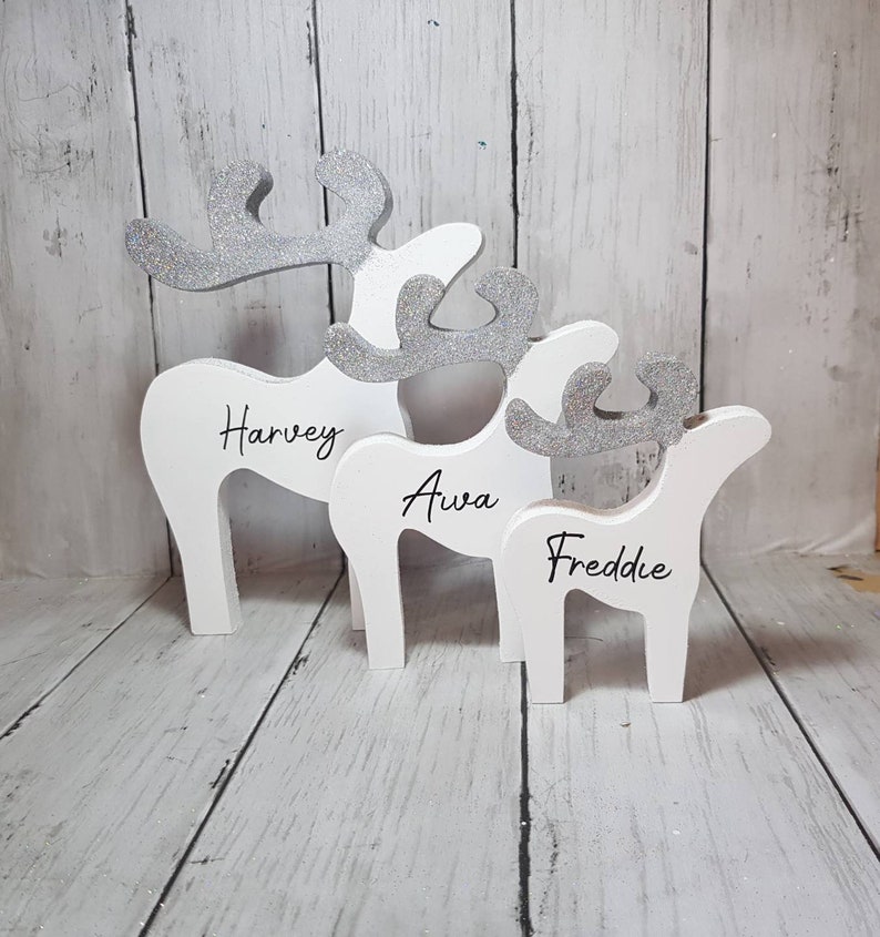 Freestanding reindeer family , Christmas decorations, various sizes, Xmas ornaments, personalised gifts image 5