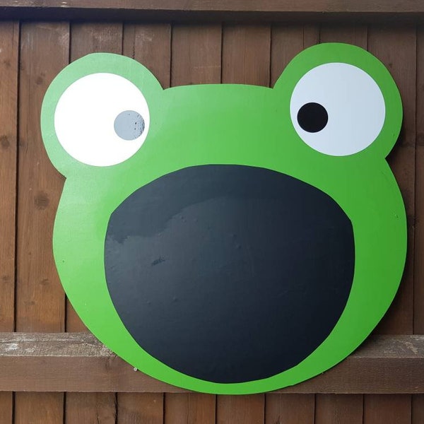 Large Frog head shaped outdoor chalkboards, garden toys, preschool, early years learning