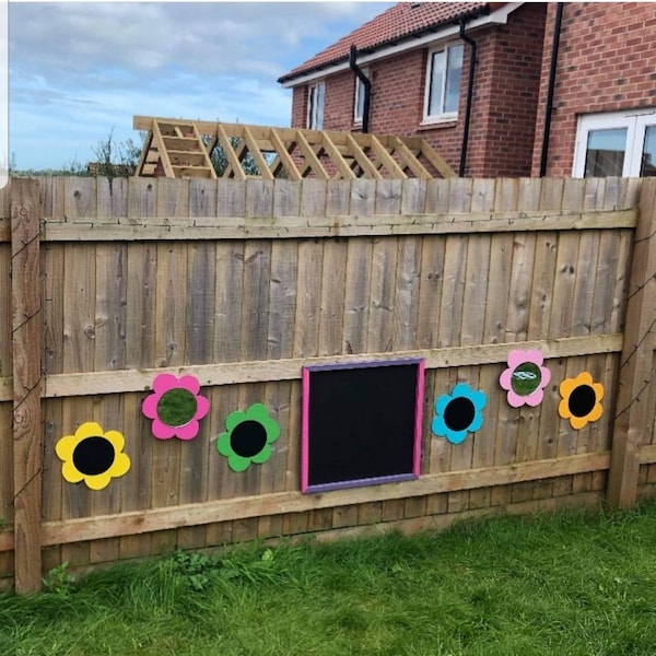 Acrylic Flower chalkboards ideal for children centres nursery schools handmade