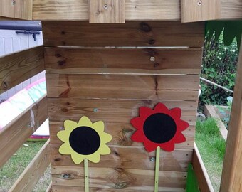 school 4 x Children's Outdoor Sunflower Chalkboards Garden Handmade nursery 