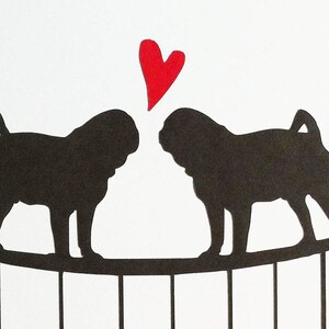 I love pugs A5 papercut image 3