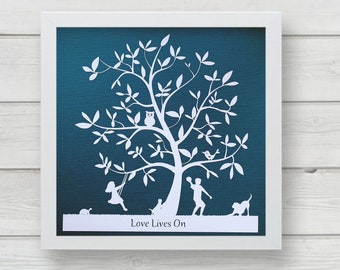 Papercut tree with silhouettes