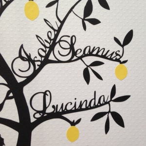 Papercut Family Tree Picture lemon tree design