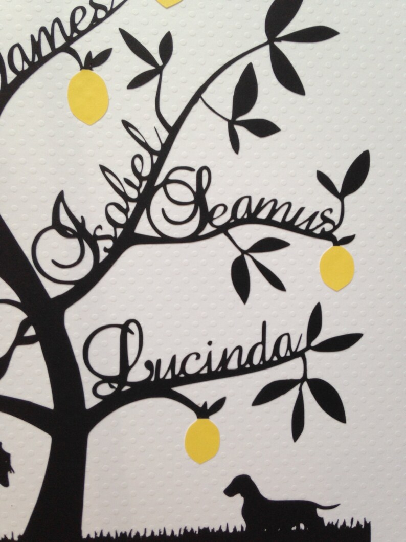 Papercut Family Tree Picture lemon tree design