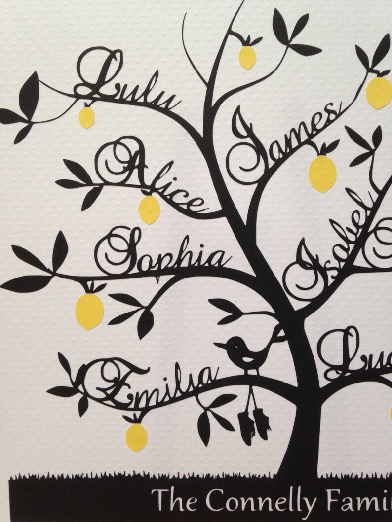 Papercut Family Tree Picture lemon tree design