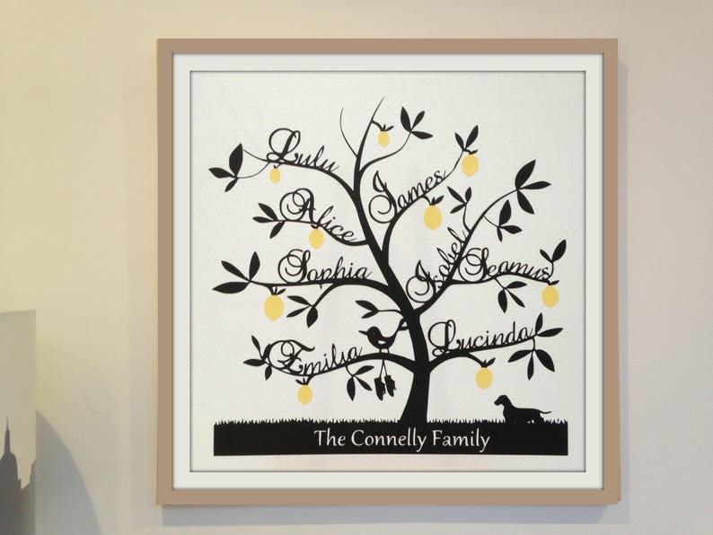 Papercut Family Tree Picture lemon tree design