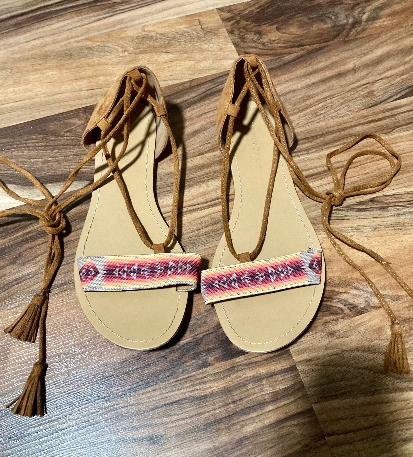 boho lace up sandals