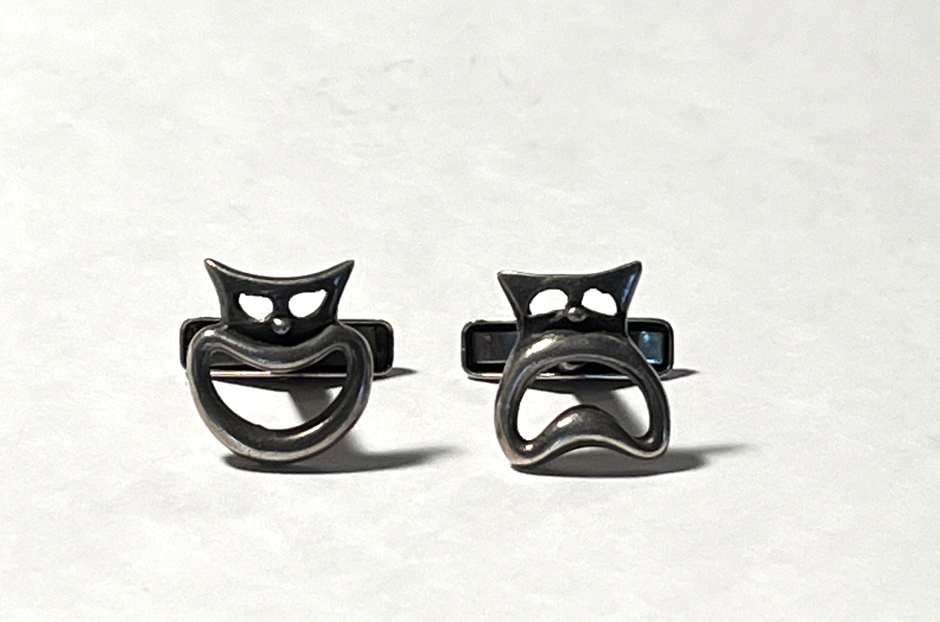 Boutons De Manchette Allan Adler En Argent Sterling - Style Moderniste Années 60, Vintage, Occasion