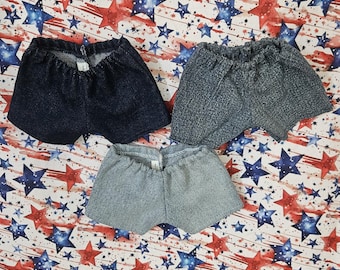 Upcycled Denim Shorts- fits 18 inch Girl Dolls