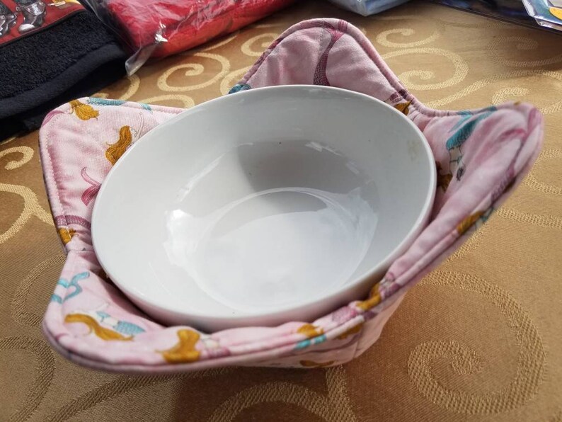 Download Microwave bowl cozy pot holder mermaids/dogs/Frozen/Winnie | Etsy