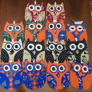 Owl Pot Holder College Edition UF, UCF, FSU, Miami & Auburn (Hot Pad)