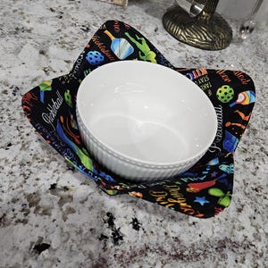 Microwave bowl cozy pot holder - Pickleball, Deer, Dogs