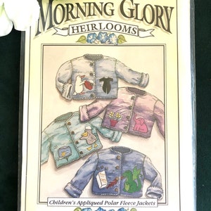 Childs Appliqued Polar Fleece Jacket - vintage pattern - size 2,4,6