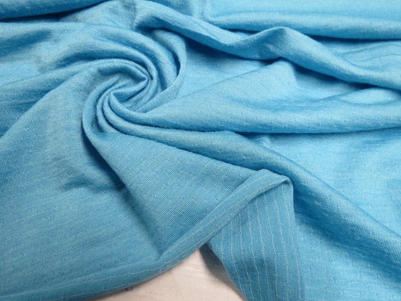 1m Merino Wool Knit Fabric Blue by metre Jersey Eyelet Tencel Etsy