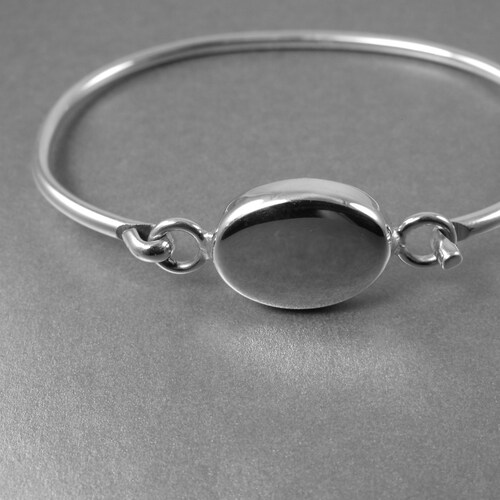 Monogram Sterling Silver Oval Bangle Bracelet, Personalized Engraved orders Initial Bracelet Mothers Day Gift, Bridesmaid and Tween Gift