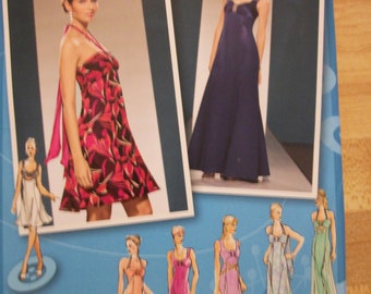 Simplicity 3501 Misses (Size D5 4,6,8,10,12) & (Size P5 12,14,16,18,20) dresses in 3 lengths w/bodice variations, inspired by project runway