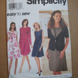 Simplicity 7117 Misses size K (8-10-12) Jacket and Dress.  Easy to Sew!  Factory folded, uncut