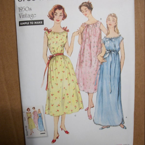 Simplicity 8799 Misses size A (xs-xl) (6-8-10-12-14-16-18-20-22-24) Vintage Nightgowns. Simple To Make. Romantic Summer.  NEW, FF, Uncut.