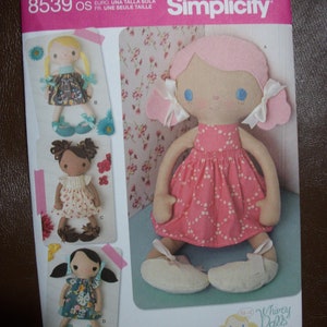 Simplicity 8539 15&quot; Stuffed Dolls and Clothes. Whimsy Dolls.  NEW pattern