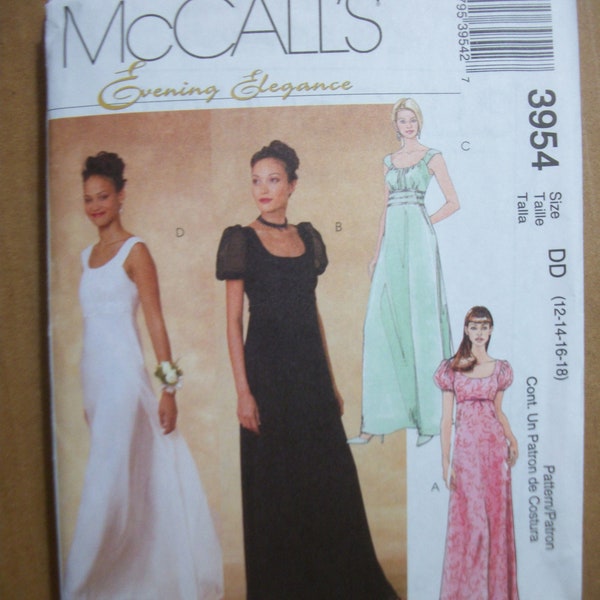 McCall 4020 Miss/MIss Petite sizes DD 12-14-16-18 and  FF 16-18-20-22 Lined gowns and unlined coats.  Evening Elegance  New uncut pattern.