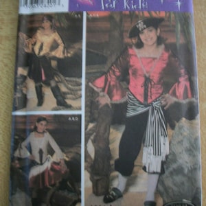 Simplicity 4469 Girls (Size A: 7,8,10,12,14) UNCUT, FACTORY FOLDED Pirate, Buccaneer, Saloon Dancer Costume
