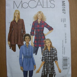 McCall M6167 MIsses size 14-16-18-20 tunics and sash.  New uncut pattern.
