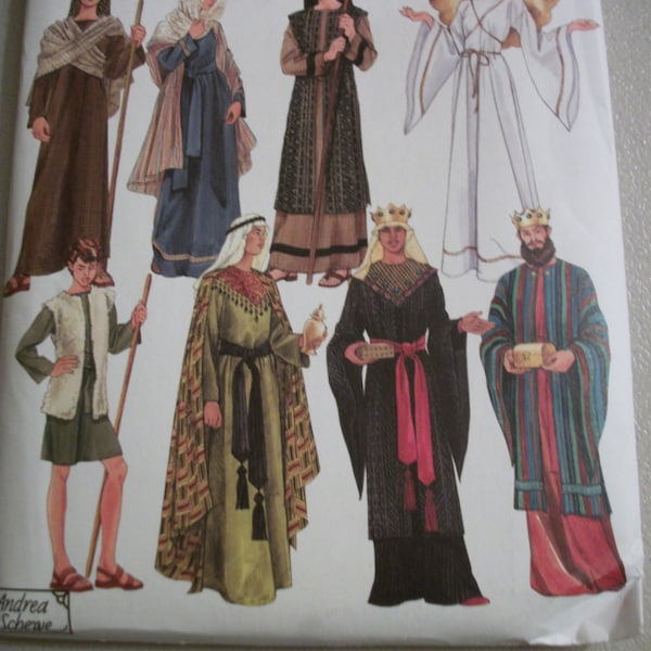 Simplicity 4795 Bibical Costumes Unisex XS to XL. Angel, Shepherds, Wise Men, Mary, Joseph. New pattern,  Factory Folded, Uncut.