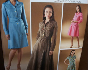 Simplicity 2996 Miss/Miss Petite Size K5 (8-10-12-14-16) & U5 (16-18-20-22-24) Dresses in 2 Lengths. Threads collection.  NEW PATTERN