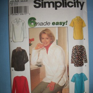 Simplicity 7764 Misses (Size AA, XS,S,M) tunic, pullover blouse.  6 made easy!