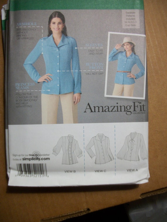 Size R5 14-16-18-20-22 Simplicity Sewing Pattern 2151 Misses and Miss Petite Amazing Fit Tops