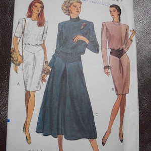 Vogue 8112 Miss size 14-16-18 Dress.  Above mid-knee or lower calf with tapered or flared skirt. Easy! Factory Folded, uncut.