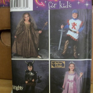 Simplicity 5520 Costumes for Kids Childs (Size A 3,4,5,6,7,8) King Arthur and Guinevere, Princess, Knight, Fairy. Factory Folded,   UNCUT