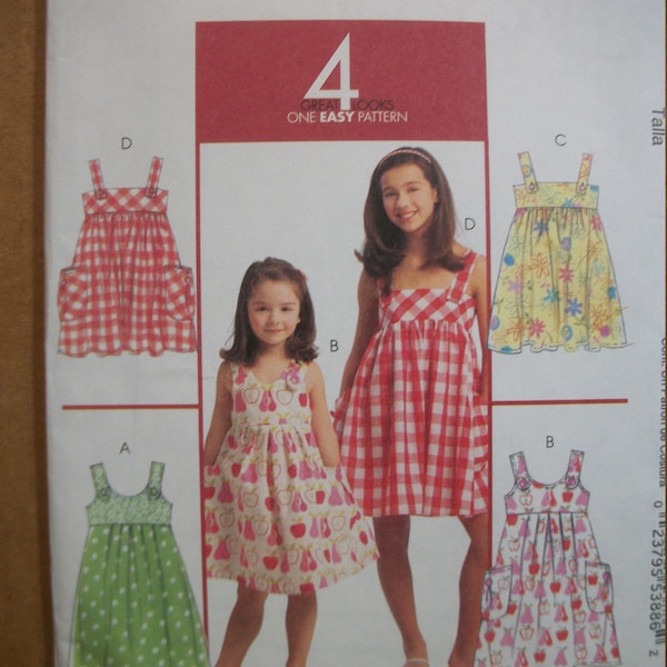 McCall M5310 Children's and girls' size CCE 3-4-5-6 and CHJ 7-8-10-12-14 top, skirt and pants. 6 great looks, 1 easy pattern. New, FF, uncut