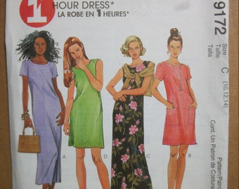 Uncut Mccalls Sew Sewing Pattern 9172 Misses' Dress in 2 Lengths With ...