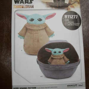 Simplicity R11277 Star Wars Mandalorian plush soft stuffed large Grogu and Small  Grogu and Soft Space Pram.  NEW pattern.