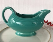 Vintage Fiesta ware Turquoise open gravy boat Post 1986 Fiesta ware Turquoise gravy sauce boat HLC USA Homer Laughlin Turquoise Fiesta dish