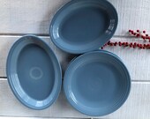 Vintage Fiestaware Periwinkle Blue light blue fiesta ware retired color 1990s colorful dinnerware oval platter round chop plate replacements