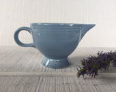 Retired Contemporary Fiesta periwinkle individual creamer, gravy boat, Homer Laughlin Fiesta ware blue creamer Art Deco Fiestaware Retired