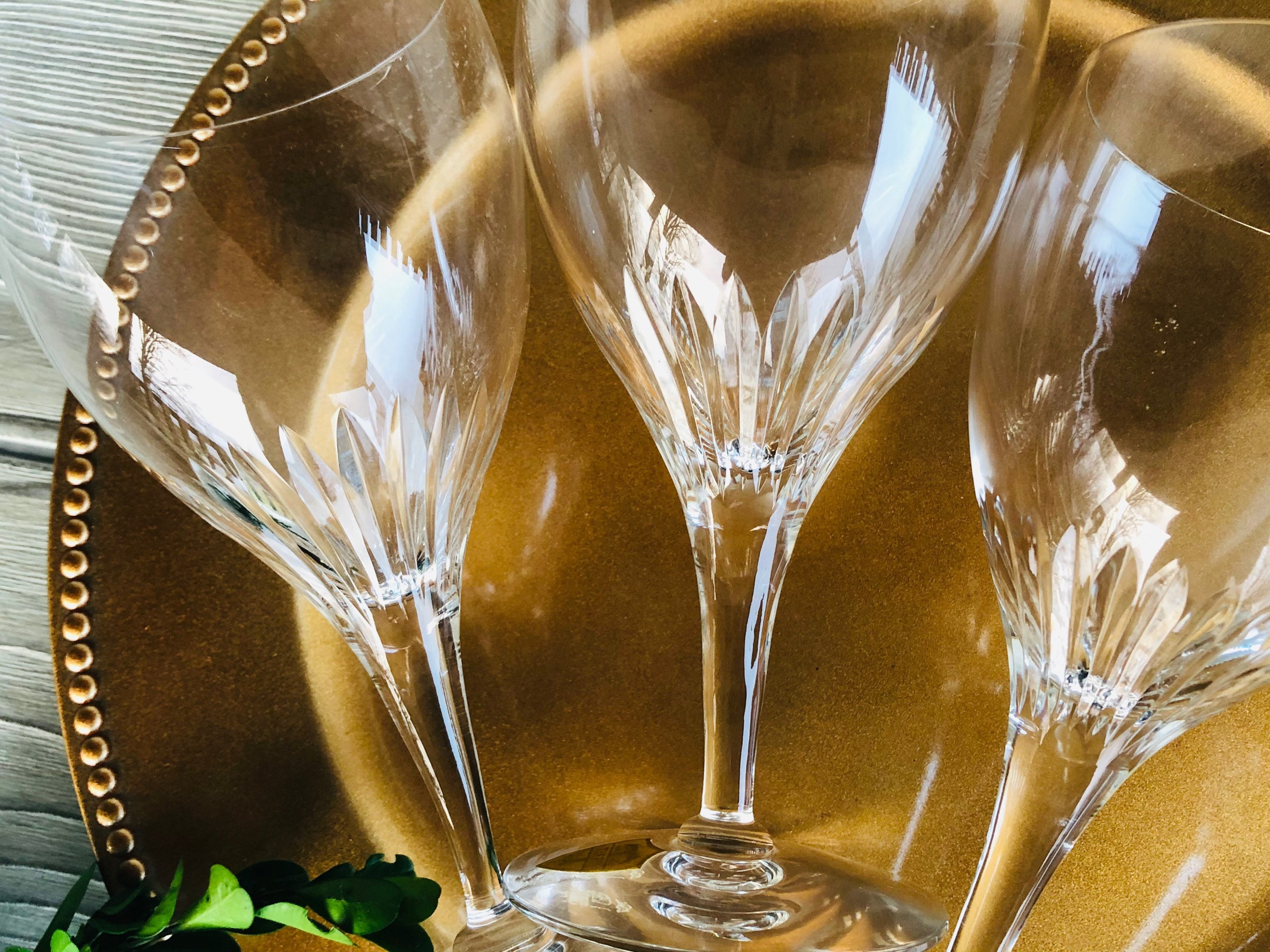 Tiffin Oaklawn Lead Crystal Water Goblets Vintage Toasting Glasses